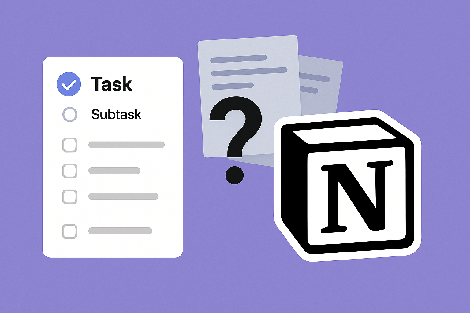 Image with the Notion logo and a todo list